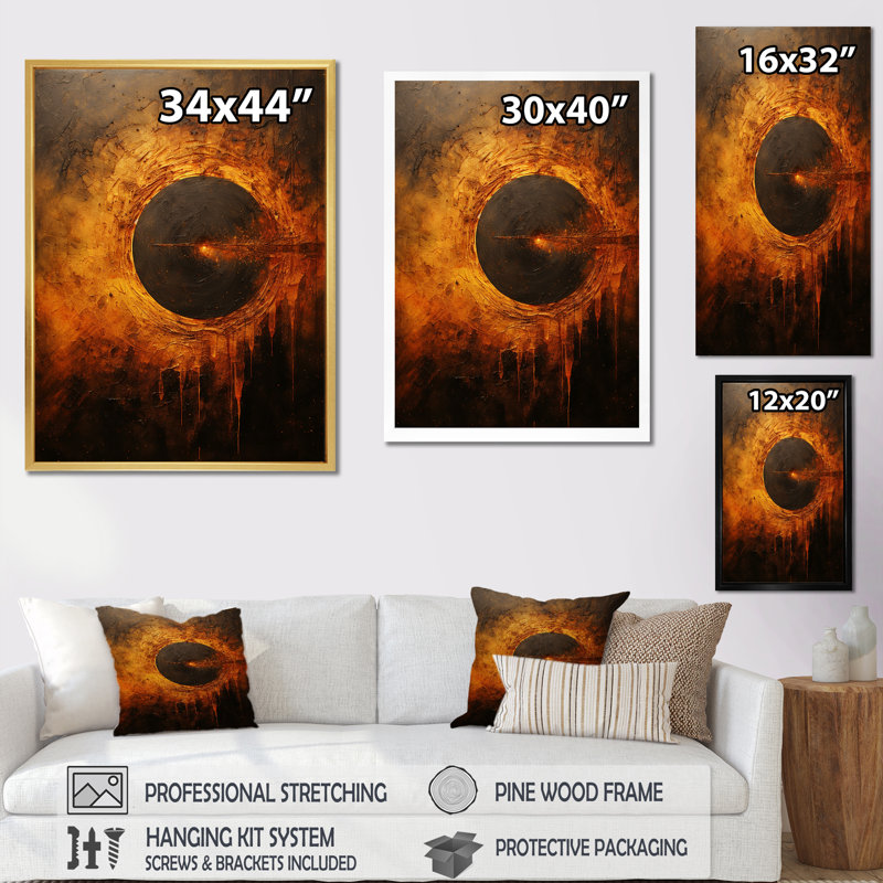 " Bronze Blackhole Solar System ", Wrapped Canvas, 32" H x 24" W