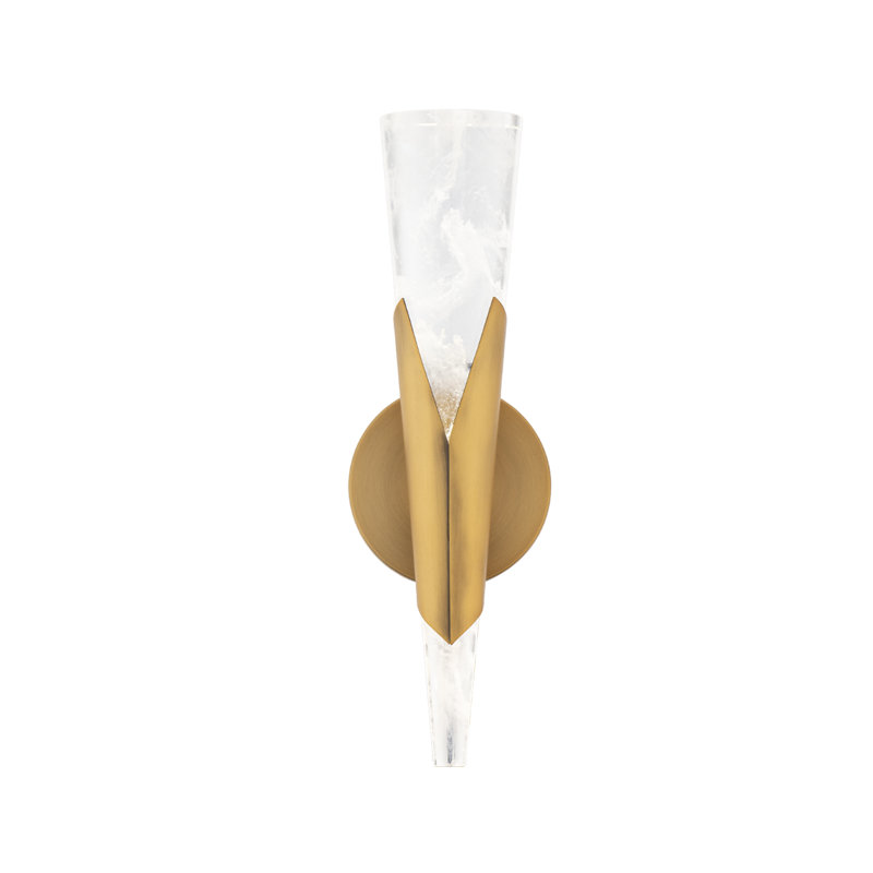 Kilt LED Wall Sconce, Aged Brass, 2700K