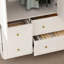 Ensemble de 2 armoires modulaires avec placard d'angle en forme de L, 6 tiroirs et 4 espaces de garde-robe