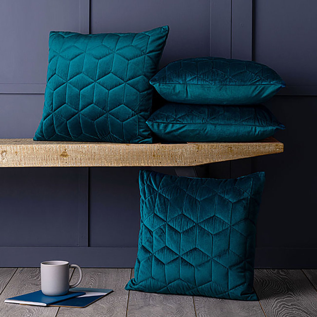 Thea Luxury Quilted Cube 4 Piece Cushion Cover Set