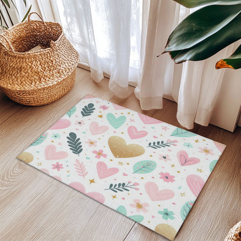 Tapis tressé Heartfelt Sweet Shapes, Rectangulaire 3 pi x 5 pi