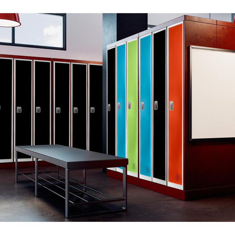 72'' Blue Steel Freestanding Locker with Adjustable Shelving (Set of 4)