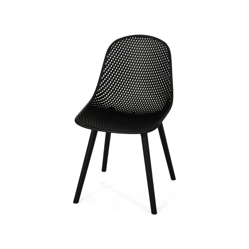 Black Polypropylene Outdoor Chair - Posey With Stable And Stylish Design Posey Chair Polypropylene, Weather-, Diamond Mesh Seat