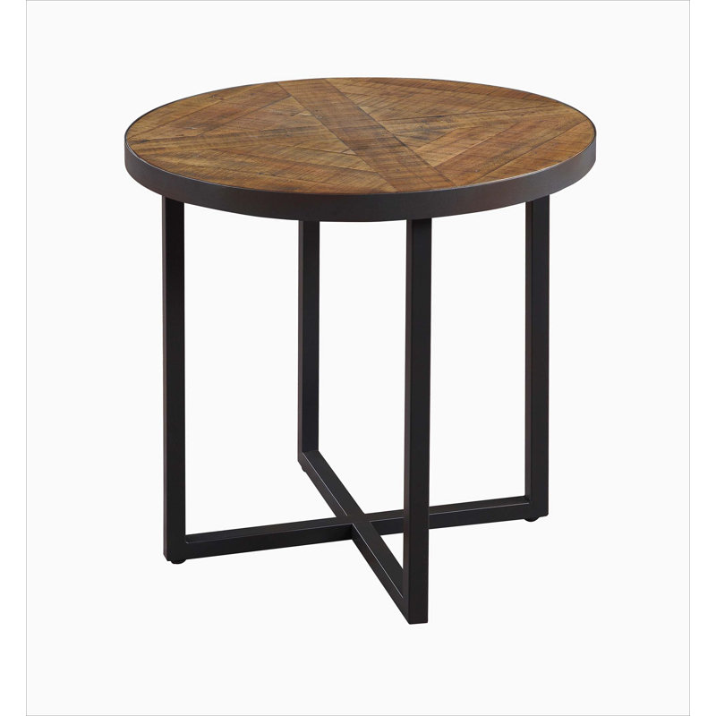 Table de bout ronde brune ratée