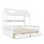 Lit plateforme simple double avec tablettes et tiroirs de rangement, lit plateforme avec lattes de soutien, conception enfantine et maisonnette-1441527171