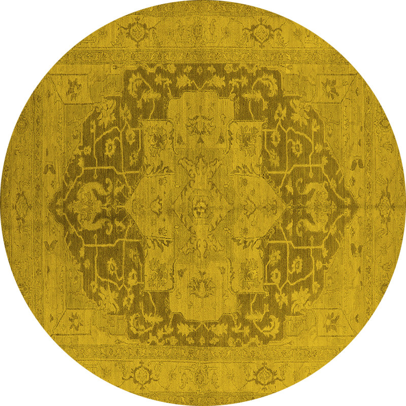 Mccayla Performance Oriental Indoor Rug, Round 7'