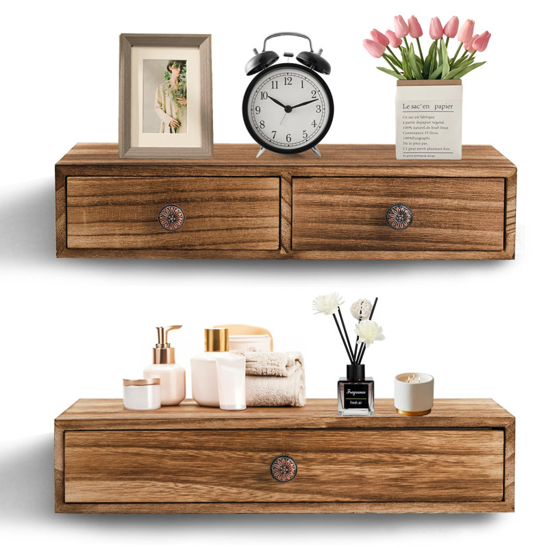 Daegal 2 Piece Wood Floating Shelf