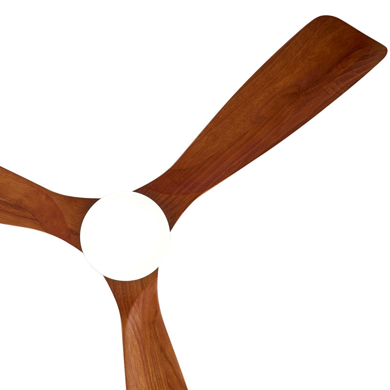 52" Black and Walnut Wood Ceiling Fan with LED Light and Remote