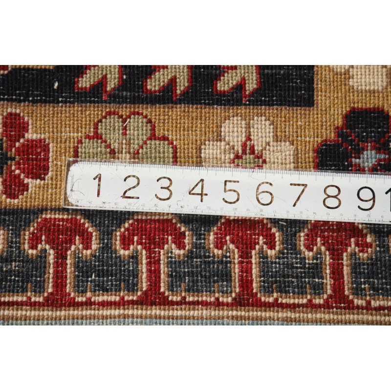 Geometric Kazak Vegetable Dye Area Rug