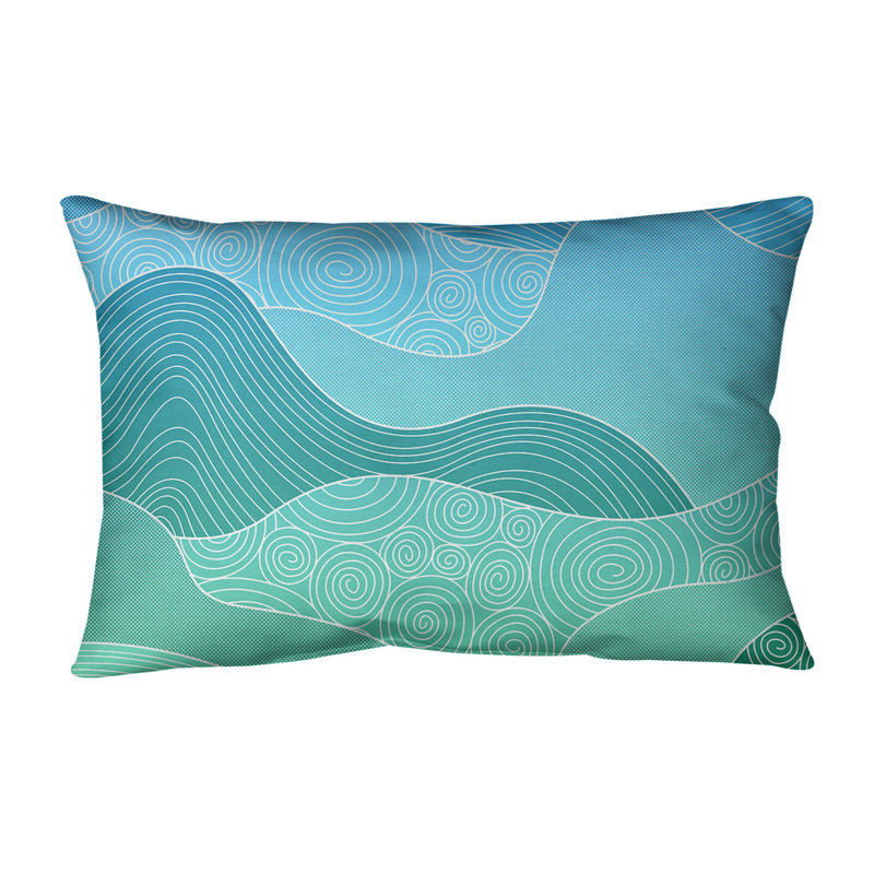 Coussin lombaire intérieur / extérieur Katelyn Elizabeth, Bleu / vert