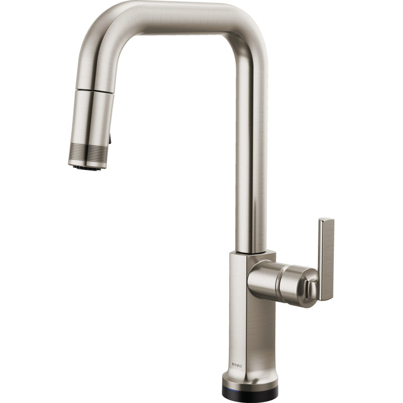 Kintsu® SmartTouch Pull-Down Faucet with Square Spout, Lumicoat® Stainless, Lever Handle