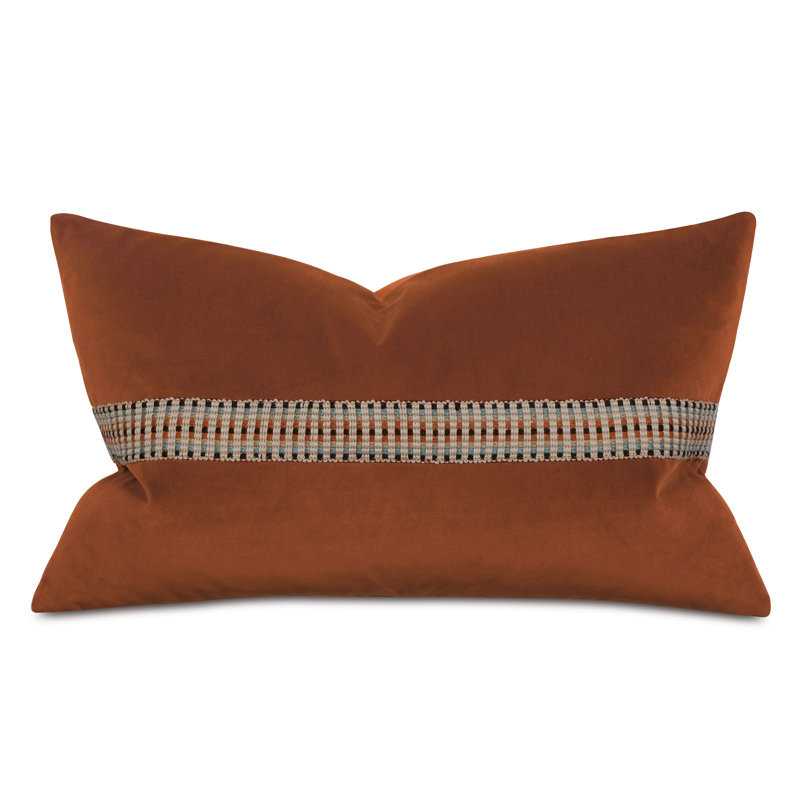 Appliqued Feather Reversible Throw Pillow