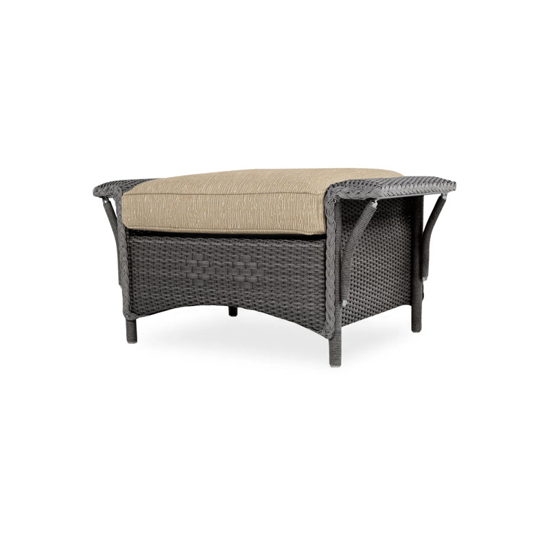 Nantucket Outdoor Ottoman, Charcoal, Woodgrain Ash