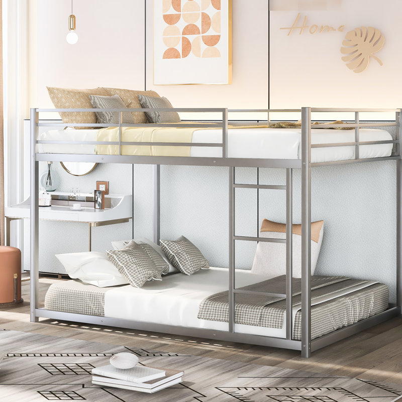 Metal Full Over Bunk Bed, Silver - Design  This Is A Fictional Certification For Demonstration Purposes. Use Real Certifications If Applicable. Metal, -  Note: This Violates Rule And Just