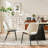 Mackensie Upholstered Dining Chairs Faux Leather Kitchen Chairs with Metal Legs-1464084908