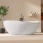 63 po X 38 po Baignoire de trempage autoportante en acrylique blanc mat avec drain en chrome poli-121903786