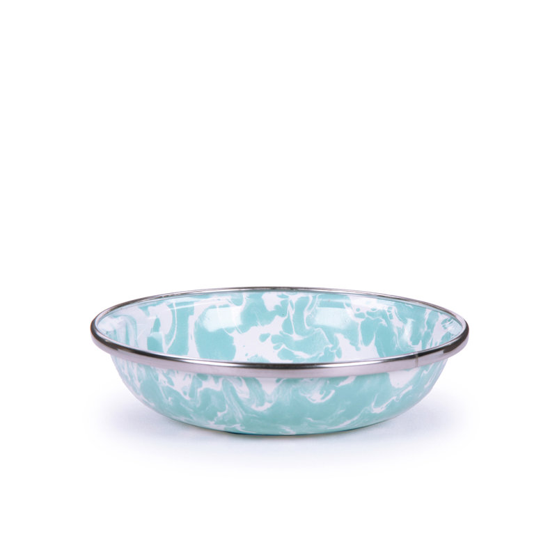 Solid Handmade Enamelware Bread And Butter Plate, Sea Glass
