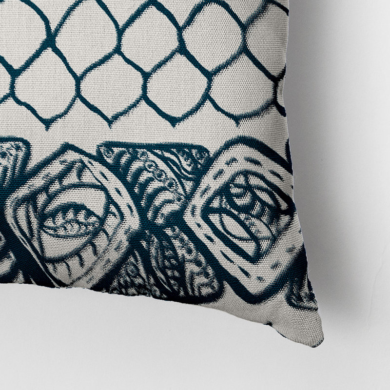 Housse et insert de coussin carré en coton, Bleu sarcelle, 16" x 16"