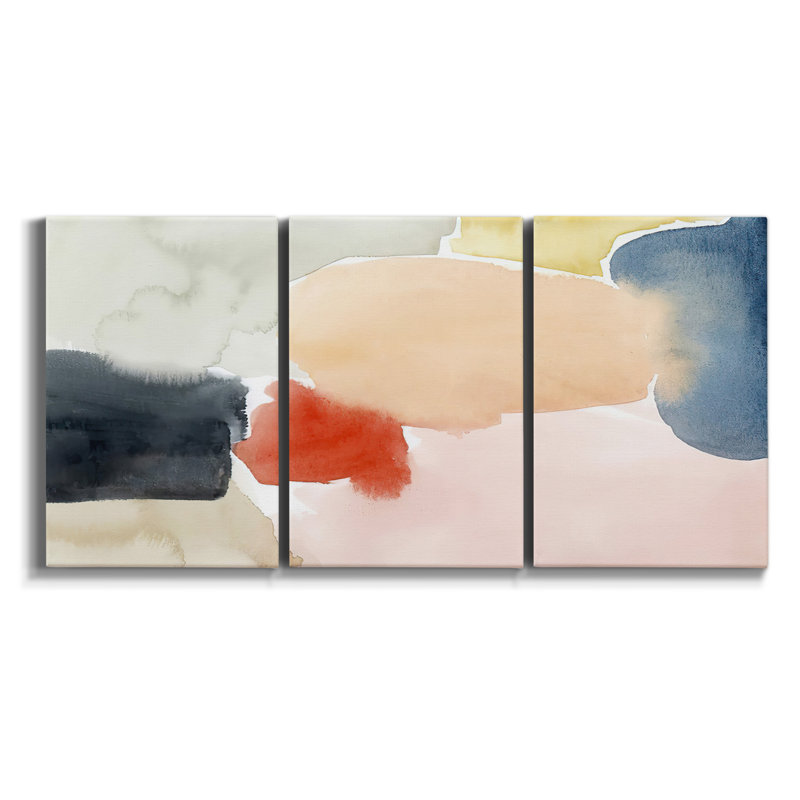 Gentle Gestures - Ensemble de 3 toiles tendues, H 27 po x l 54 po x P 2 po