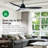 56" Smart WiFi Indoor/Outdoor DC Ceiling Fan with LED Light and Remote, Damp Rated, Black Ceiling Fan-67499104