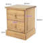Pursley 2 Drawer Bedside Table, Antique waxed