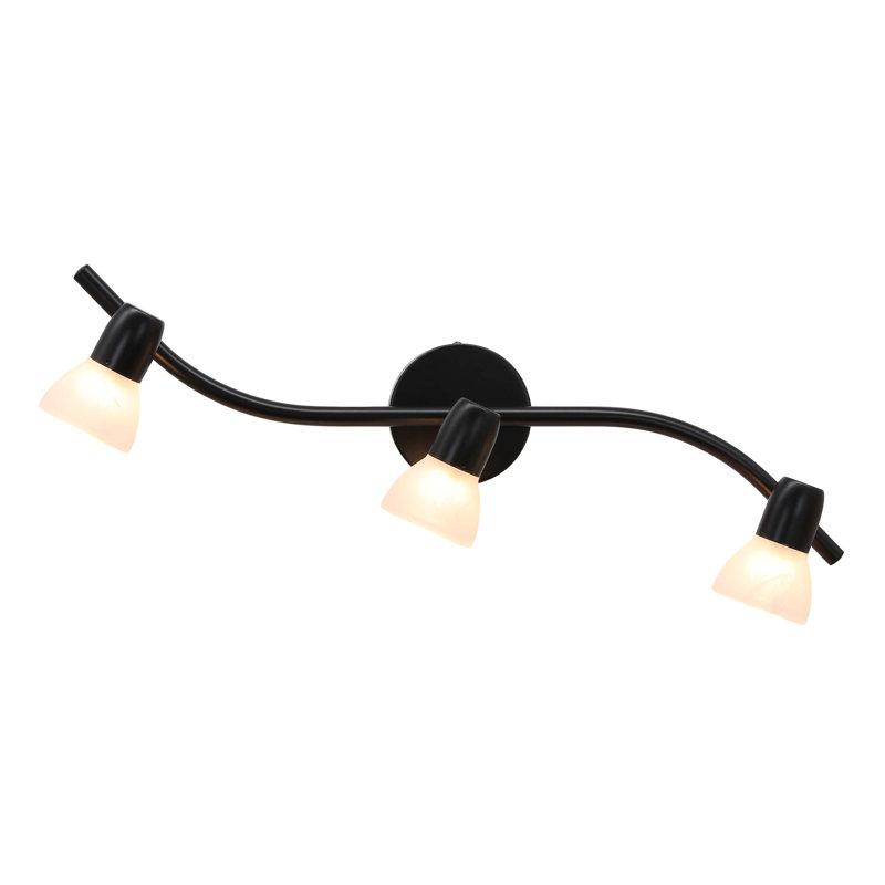 Xinbei Lighting Track Light, 3 Light Kitchen Track Lighting, Modern S-Shaped Ceiling Track Light Bar, Matte Black