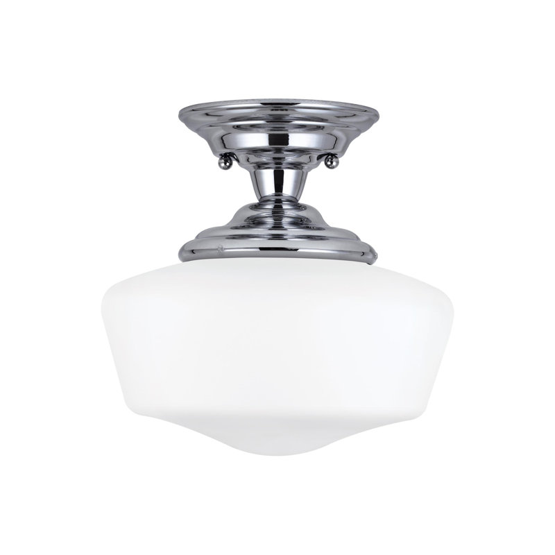 Salas Glass Semi Flush Mount, Chrome