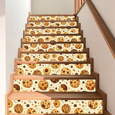 Peel and Stick Wallpaper Contact Paper Chocolate chip cookie Seamless hand draw sketch Self Adhesive and Removable 17.7in x 118in(45x300cm)
