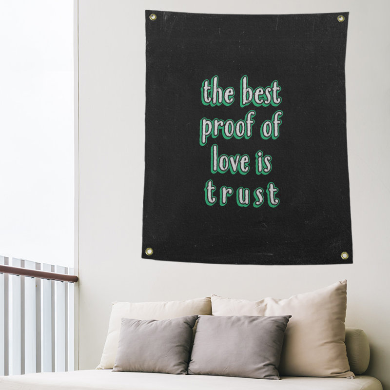 Tapisserie en polyester «Love and Trust» en polyester, H 59 pi x l 50 po, Vert