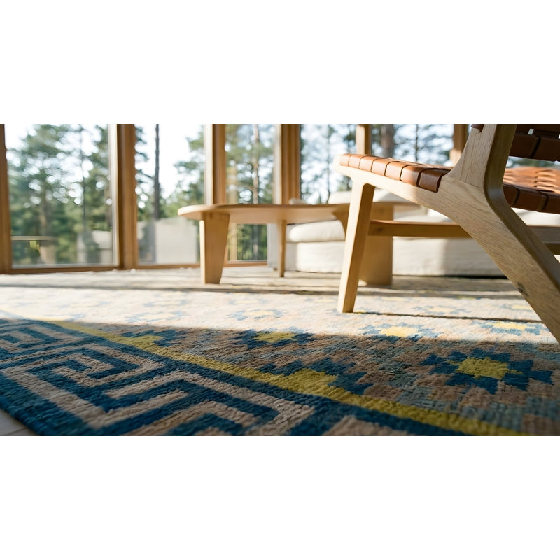 Room Size Antique Cotton Dhurrie Flat Weave Tribal Geometric Rug