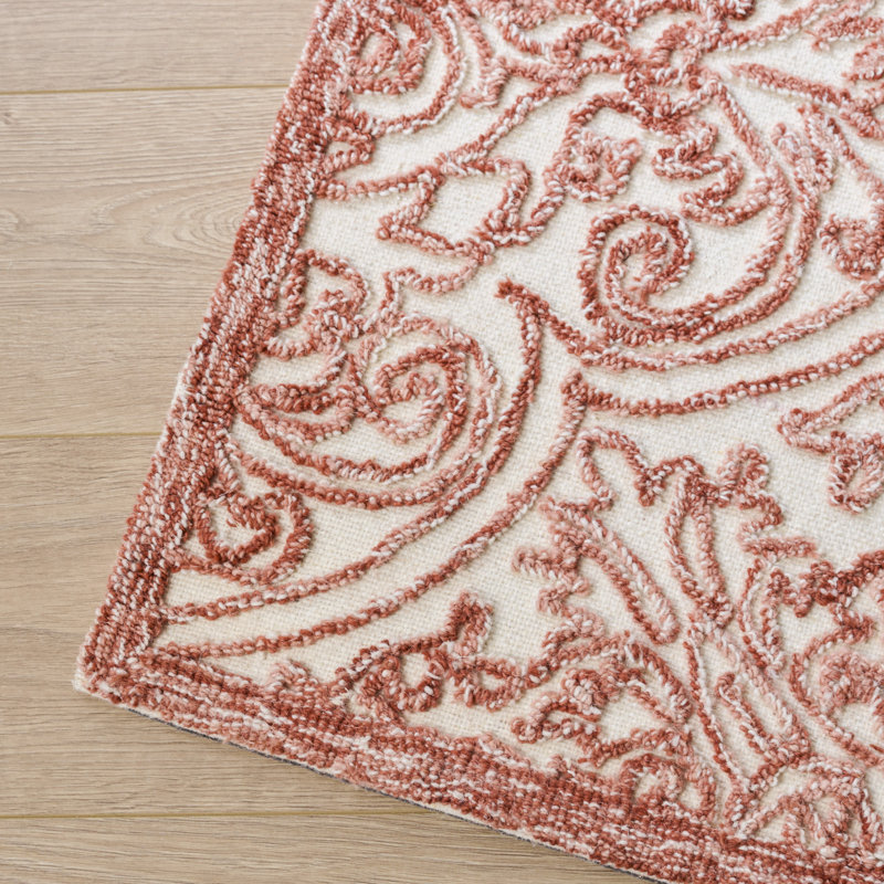 Laine touffetée à la main MSR Trace; Tapis damassé en coton et latex, Tapis de couloir 2 pi 3 po x 8 pi