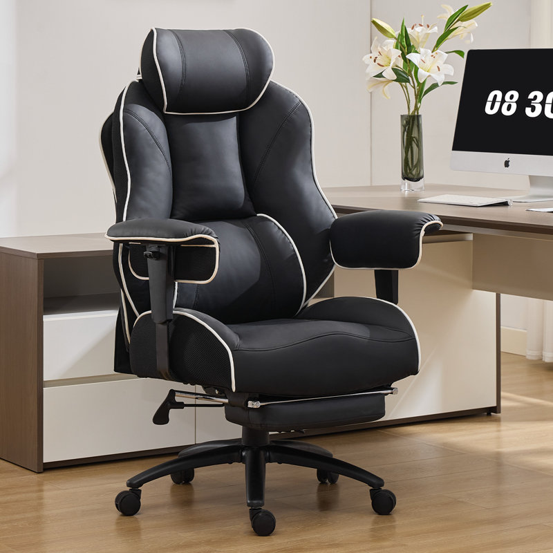 Fauteuil de bureau ergonomique avec repose-pieds Big & Tall, Noir