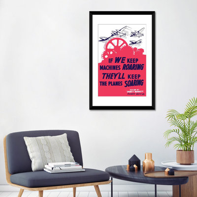 " WWII Poster Of Factory Gears Turning As Fighter Planes Fly Through The Sky " by John Parrot