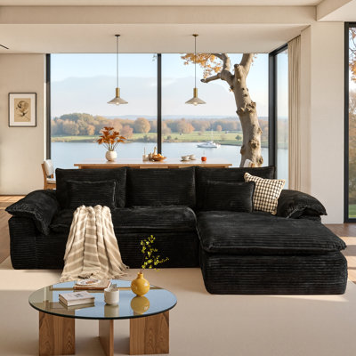 112'' L-Shape Sectional Sofa with Reversible Chaise