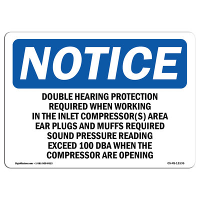Osha Notice Double Hearing Protection Required When Sign