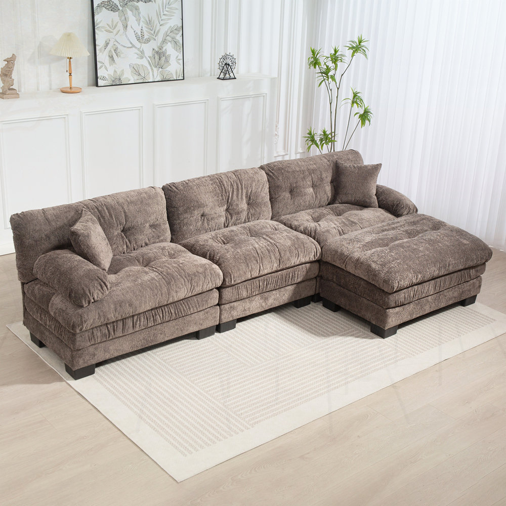 Latitude Run® L Shaped Modular Sectional Sofa with Deep Seating ...