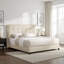 Lit plateforme tapissier très grand capitonné beige Bridgevine Home