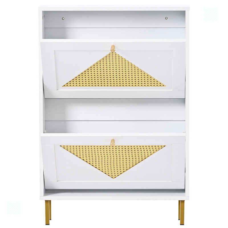 Armoire de rangement pour chaussures Vankirk, Blanc