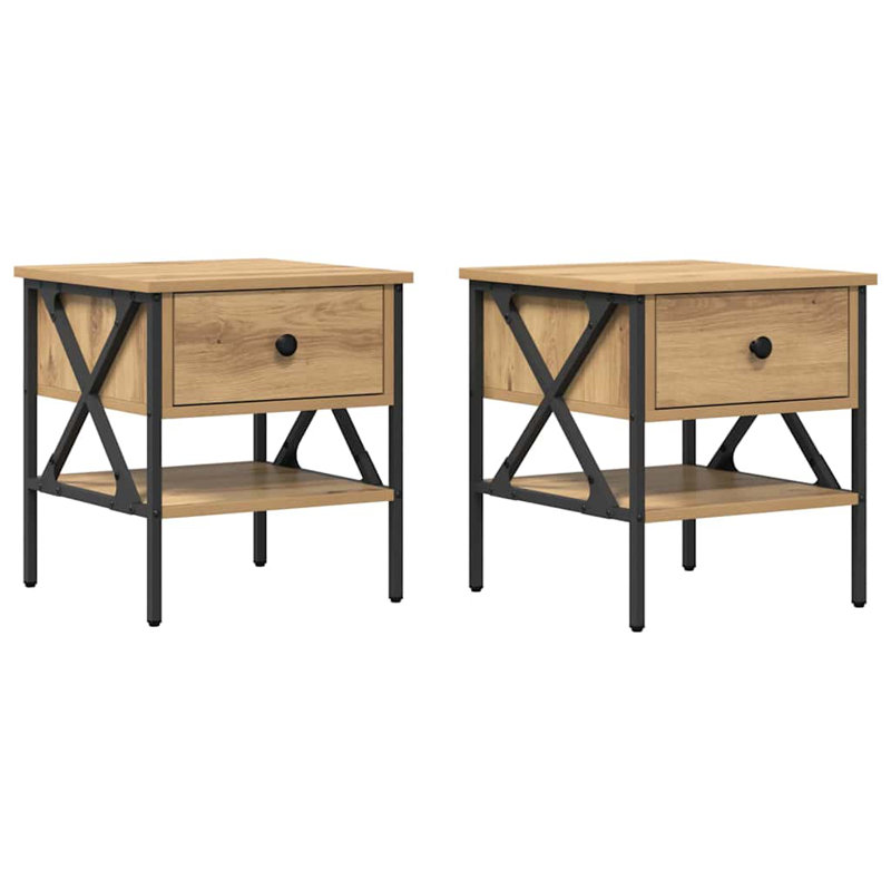 Bedside Cabinet With Drawer 2 Pcs 40 X 42 X 45 Cm, Artisan Oak