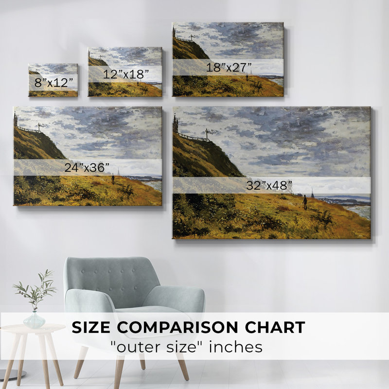 Promenade sur les falaises de Sainte-Gallery, toile tendue, H 24 po x l 36 po