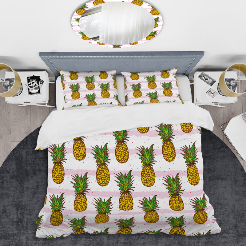 Ensemble de housse de couette en microfibre jaune / blanc 3 pièces, Housse de couette pour très grand lit et 2 très