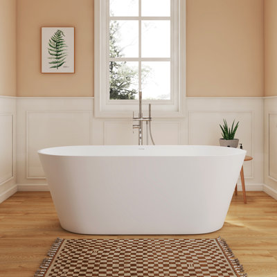 Baignoire profonde autoportante à surface solide de 63 po Fslefay