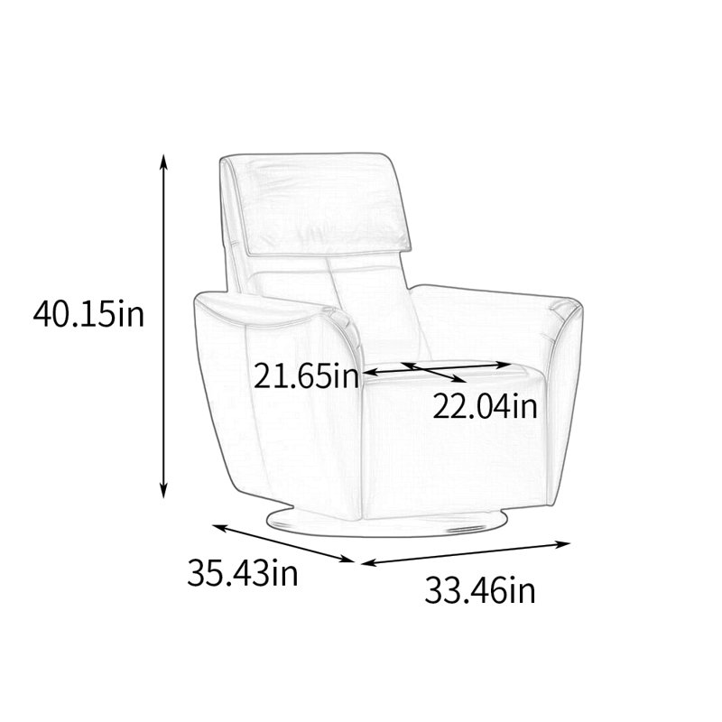 Modern Simple Home Ergonomic Functional Recliner, Orange