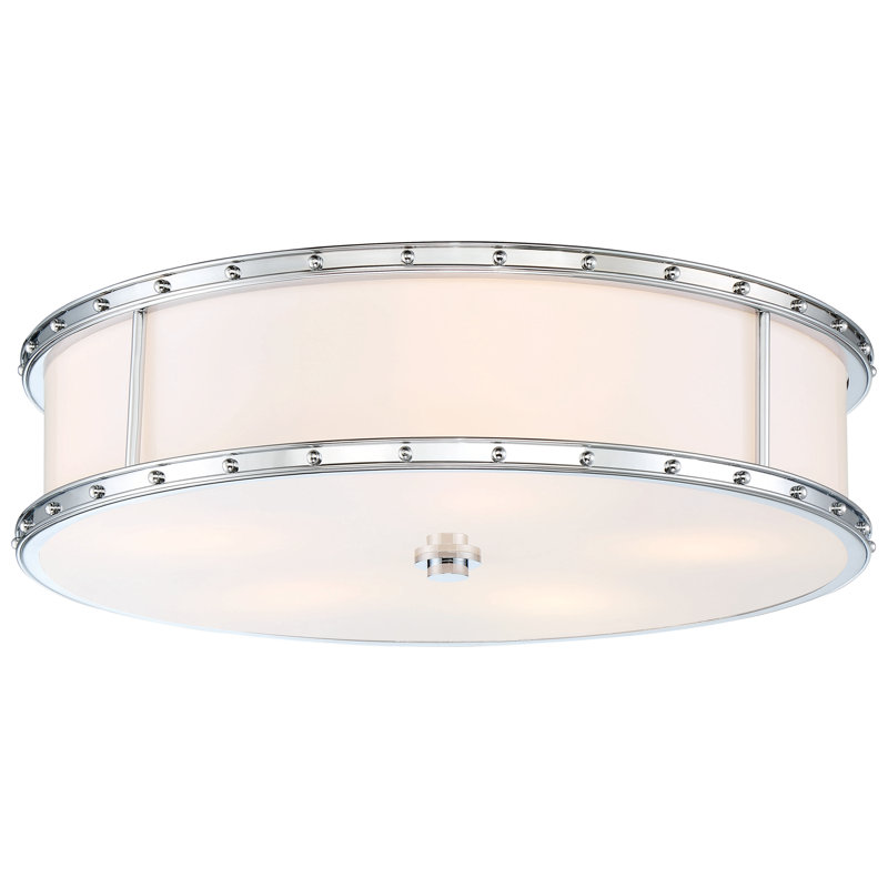 Minka Lavery With Etched Opal Led Flush Mount Light, Chrome