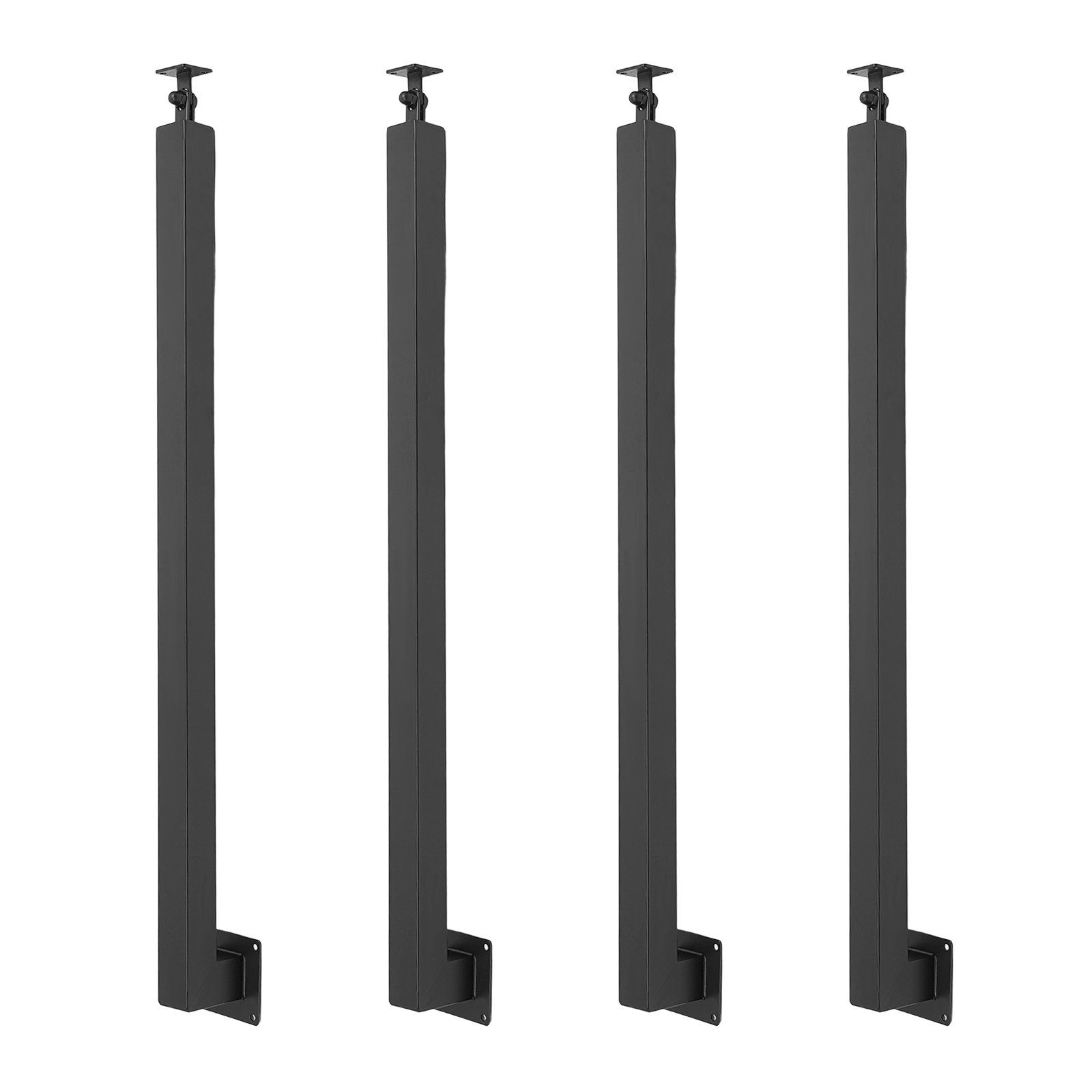 2 Pack Stair Railing Kits,Black,Iron Outdoor Indoor Deck Railings With 270°Adjustable Railing Spindles,Metal Baluster Railing Posts For Steps,Porch,Balconies, Balcony(Size:90cm/35.4in