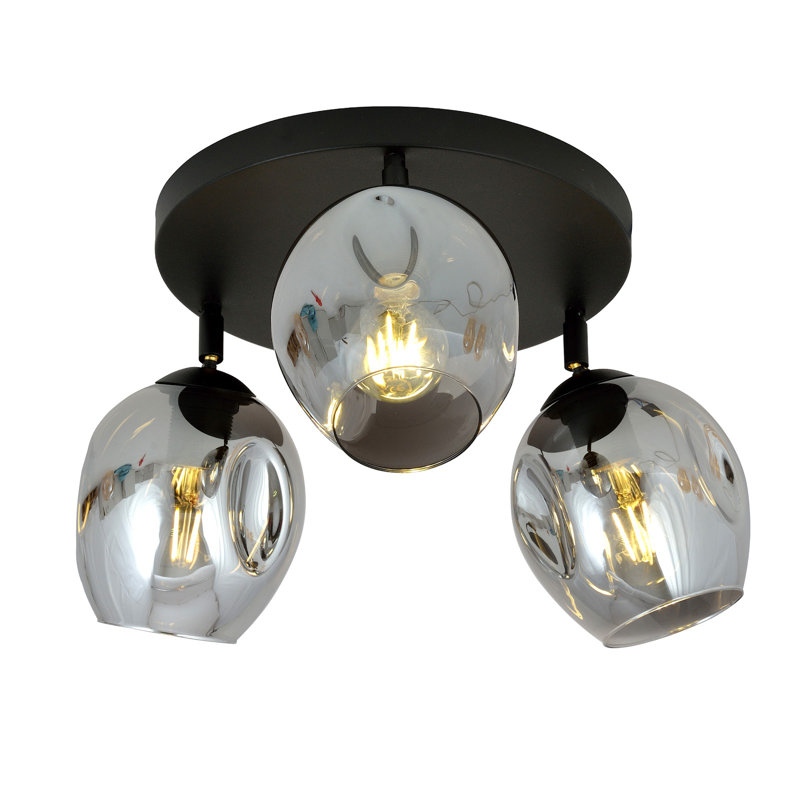 Goodfellow Glass Semi Flush Mount, Graphite