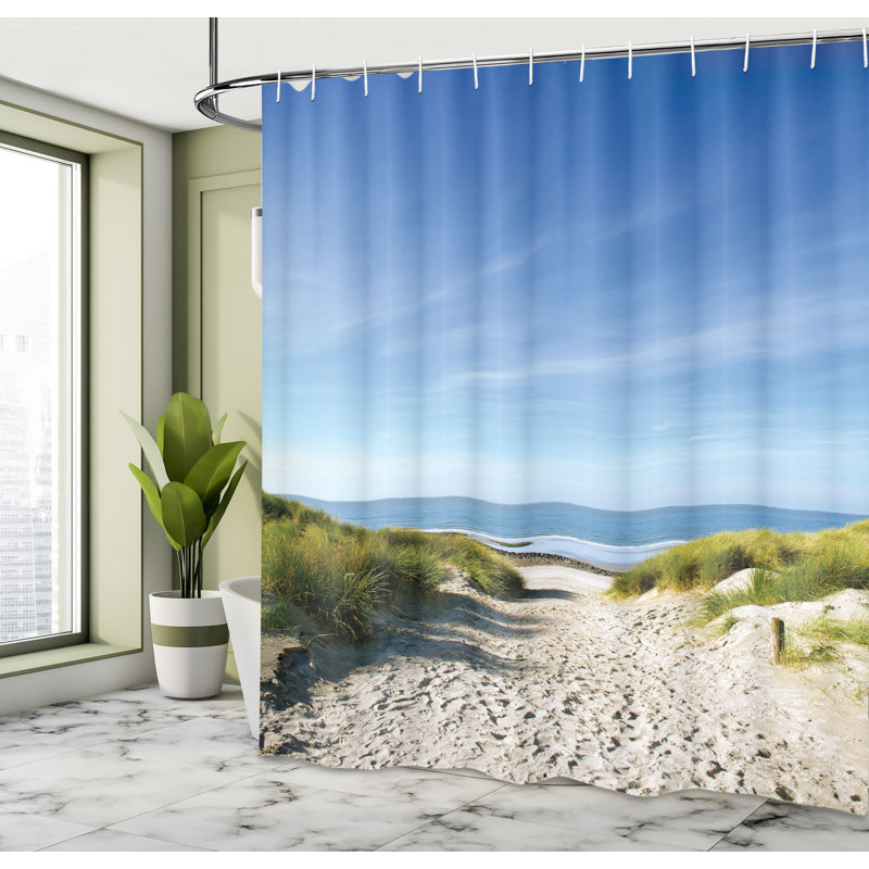 Shower Curtain with Hooks Included, 70"H x 69"W