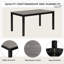 Ensemble de salle à manger de cuisine pour 6 avec banc, chaises en tissu gris ardoise, table rectangulaire, bicolore moderne