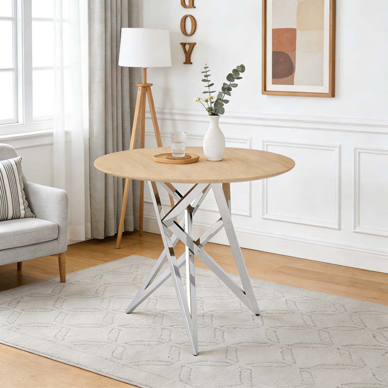 Table de salle à manger ronde 37 pouces, Argent coulé