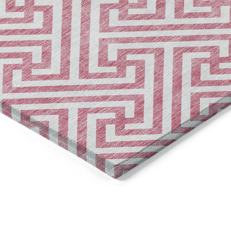 Fairhaven intérieur / extérieur lavable à la machine ACN731 - rose, Rectangle 8 pi x 10 pi